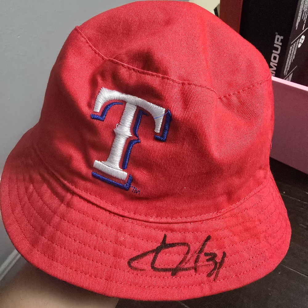 Red Bucket Hat with Embroidered T Logo